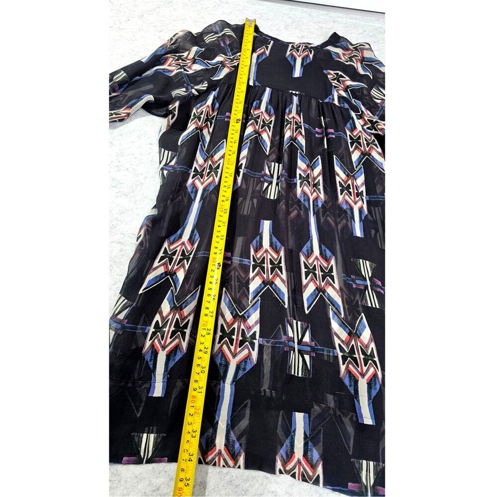Isabel Marant Dress/ Top 100% Silk Tunic Sheer Navajo Aztec Sz 1 - Picture 12 of 15